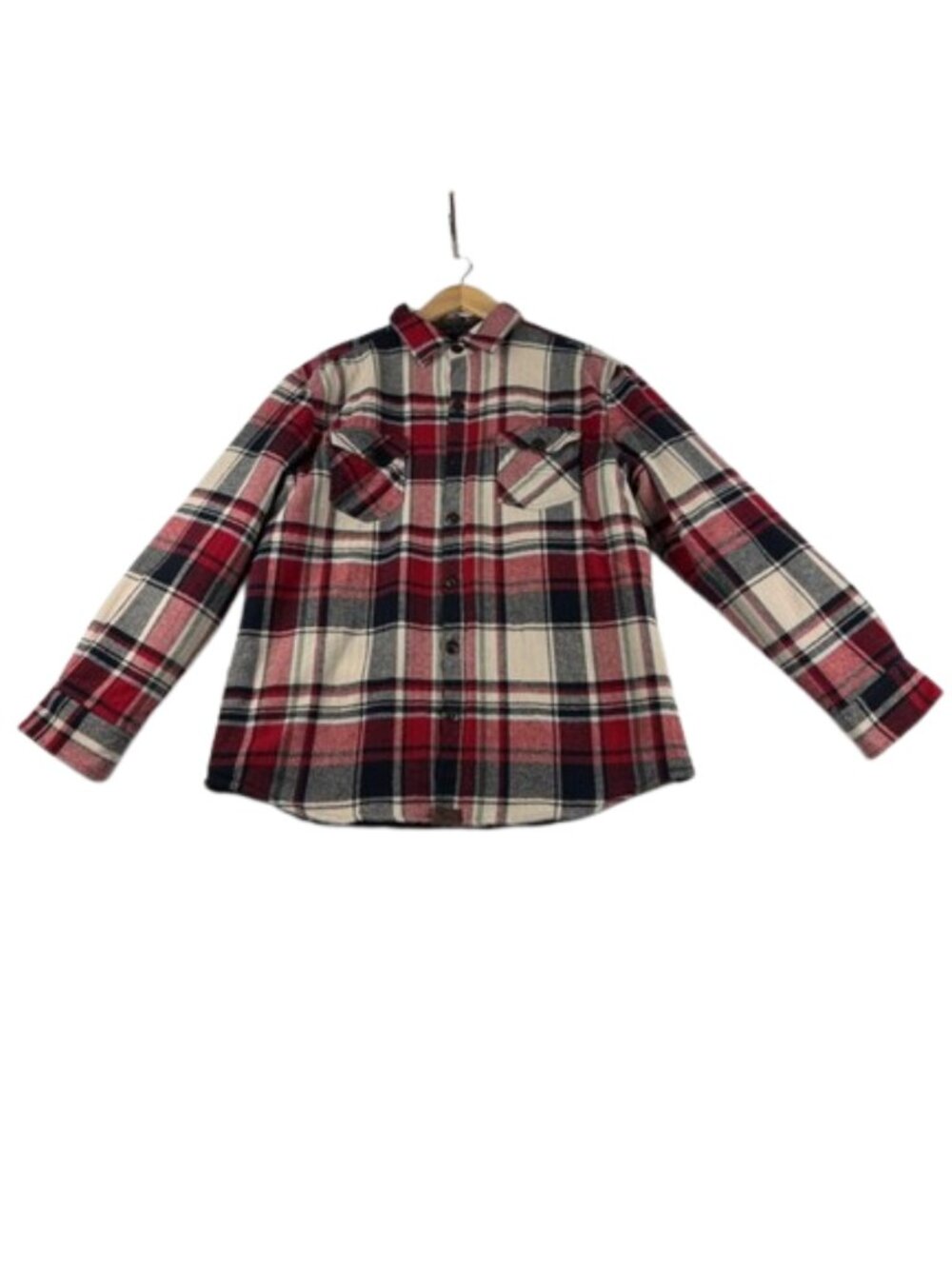 Dakota Grizzly Red & Black Plaid Flannel Button-Up Shirt – Size XL